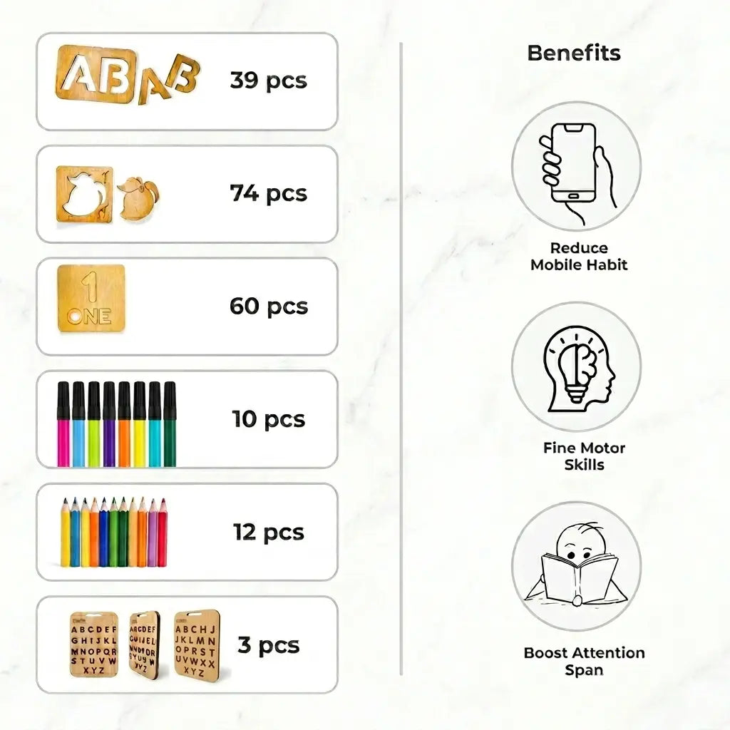 263 Pcs Wooden Educational Learning Set for Kids